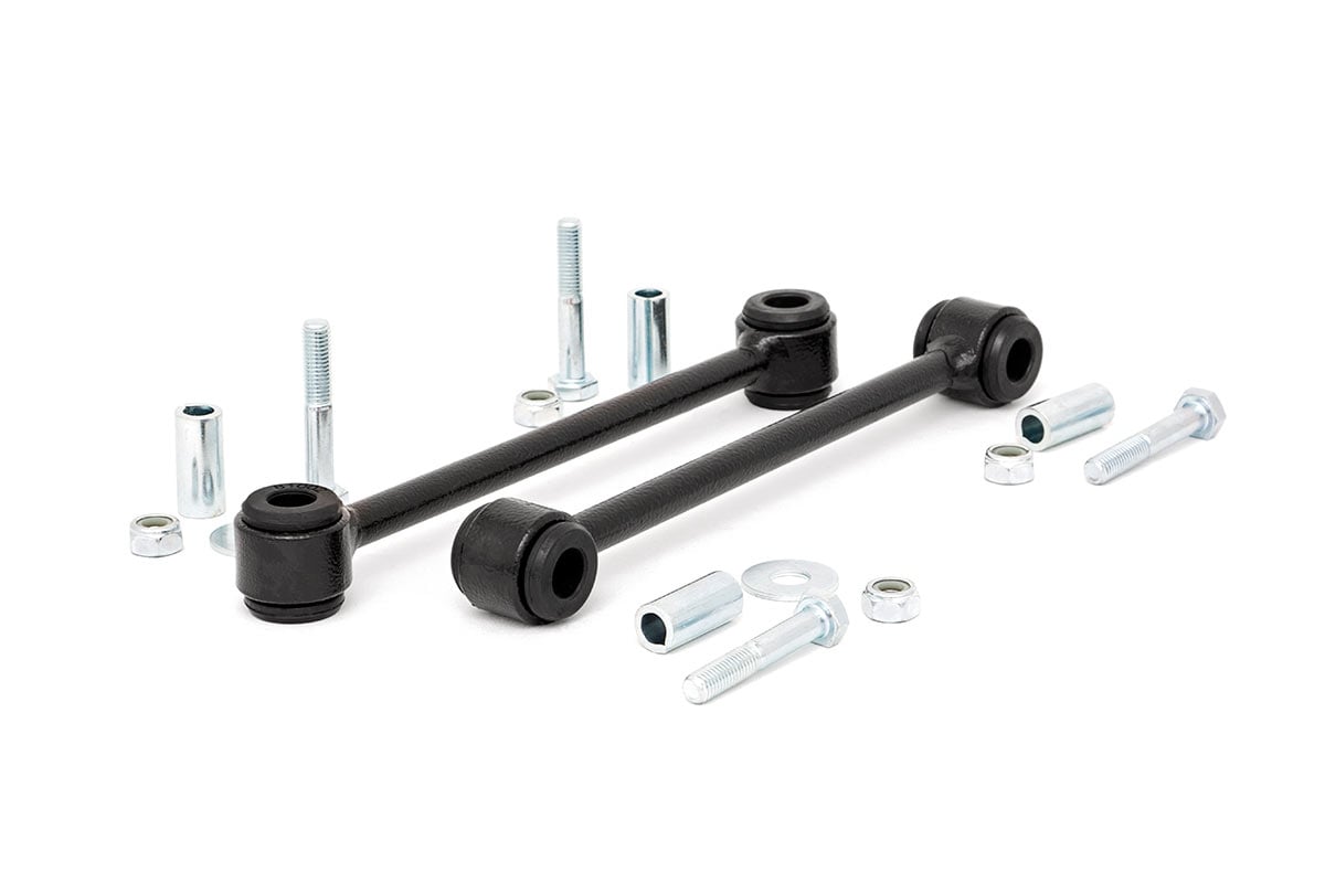 Jeep Wrangler TJ Sway Bar Links - Rear - Rough Country - 4-6 Inch Lift - Black - '97-'06